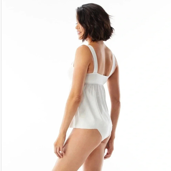 NEW! MICHAEL Michael Kors Women's Baby Doll Tankini Top & Bottom Solid Size: M - Picture 2 of 13